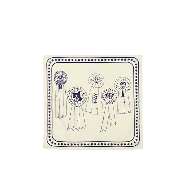 Dogs Scarf (Recycled) - Off White/Blue