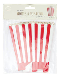 RED AND WHITE POPCORN BOXES X 8