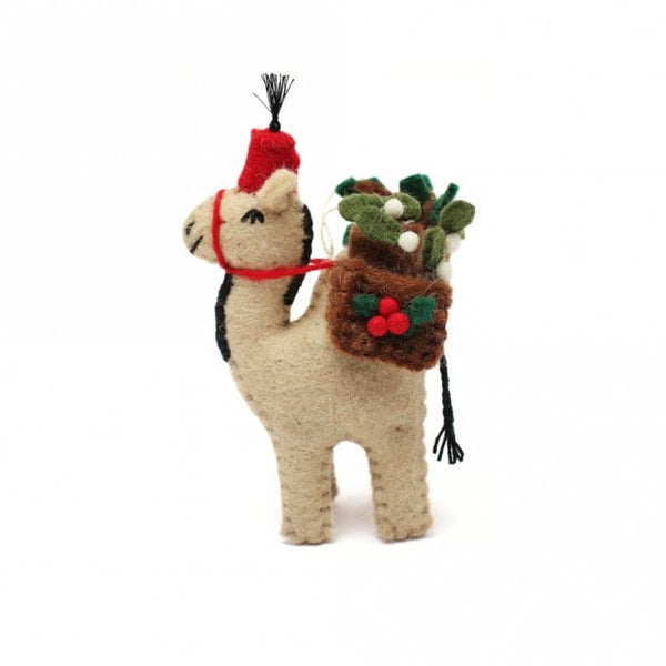 Camel with Christmas Panniers Decoration