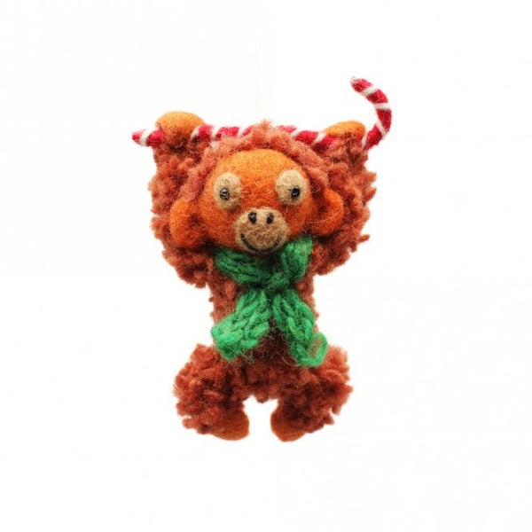 Orangutan with Candy Cane