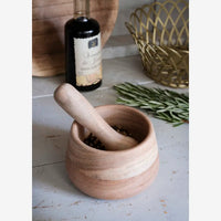Madam Stoltz - Wooden Mortar Set (Acacia)