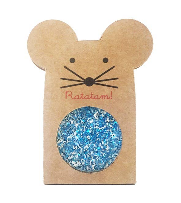 Starry Mouse Bouncing Ball - Blue Glitter