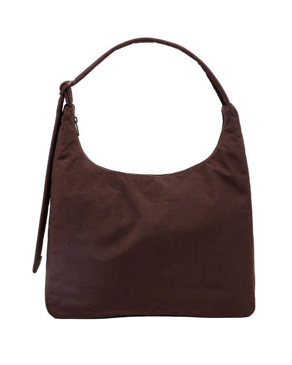 Nylon Shoulder Bag - Coffee