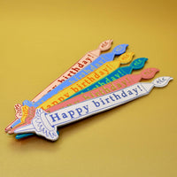 Birthday Candle Bookmark - Peach/Red