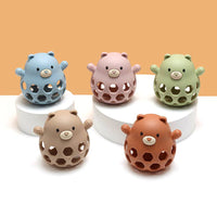 Silicone Motor Skills Bear Ball - Rust