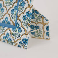 Block Printed Picture Frame (5X7) - Trellis Indigo
