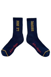 Preppy Socks - Navy/Gold