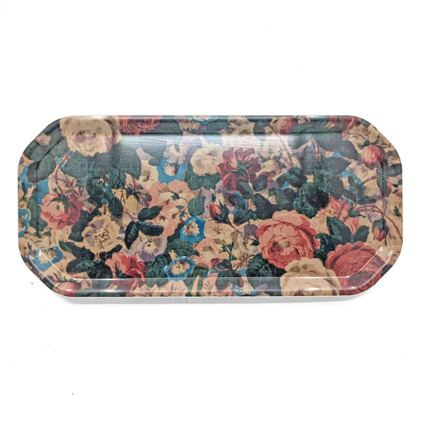 Large Octagonal Birch Wood Tray - Chintz