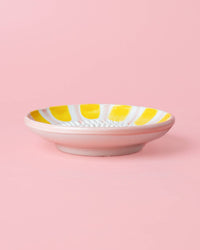 Ceramic Garlic Grater Plate - Small Pink & Yellow- Valentina: WITH PACKAGING