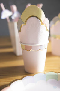Pastel Pink Scallop Cups - Set of 8