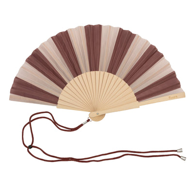 Hand Fan - Brown and Beige Striped