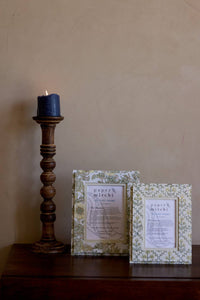 Block Printed Picture Frame (4x6) - Floral Lattice Buttercream