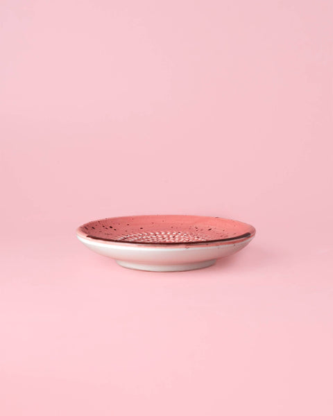 Small Ceramic Garlic Grater Plate - Chocolate