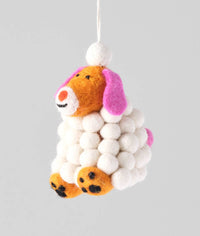 Minu, Snowball Dog Hanging Felt Ornament