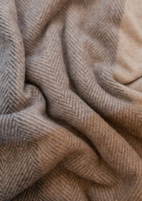 TBCo - Recycled Wool Blanket in Natural Herringbone Block Check