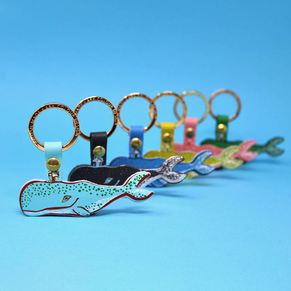 Humpback Whale Key Fob - Turquoise - Gently Elephant