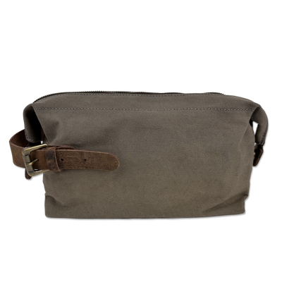 Birling Waxed Canvas & Leather Wash Bag