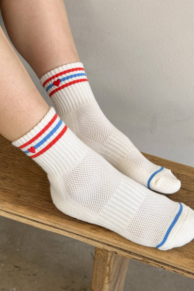 Embroidered Girlfriend Socks - Leche & Heart