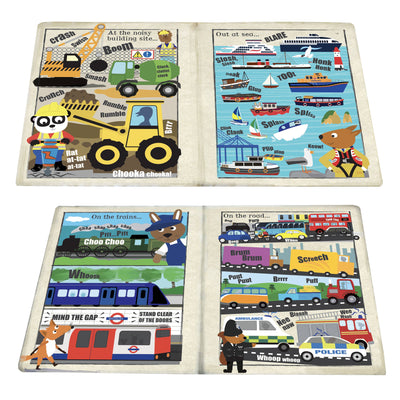 Crinkly Cloth Newspaper - Noisy Vehicles