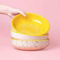 Large Pottery Grater Plate & Spoon - Cinnamon