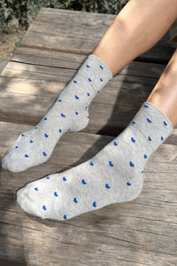 Heart Sneaker Socks- White/ Red