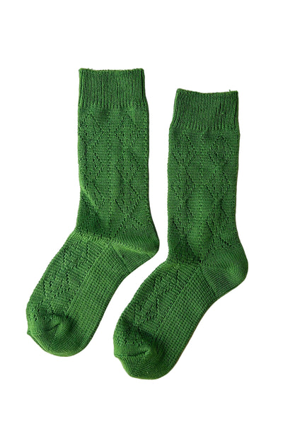 Modal Eyelet Socks - Palm Green