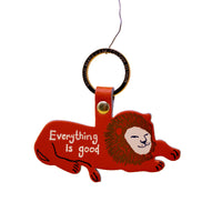 Everything is Good Lion Key Fob - Orange