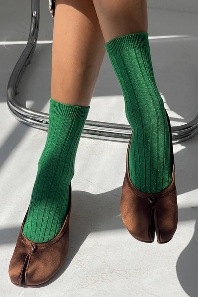 Her Socks - Emerald Glitter
