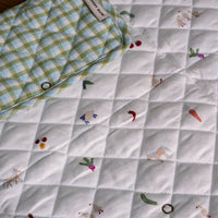 Cotton Travel Baby Changing Mat - Greenhouse Gingham