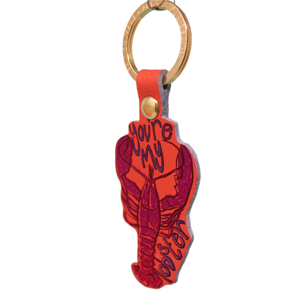 You're My Lobster Key Fob - Coral