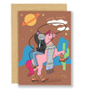 Eat the Moon - Birthday card- Space cowgirl- gold foil (NEW)