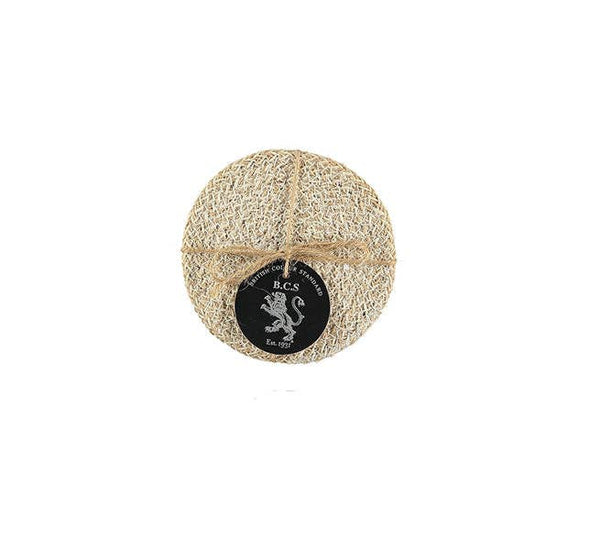 Jute Coasters in Pearl White/Natural, Tied Set of