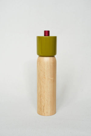 Large Salt & Pepper Grinder - Olive & Red