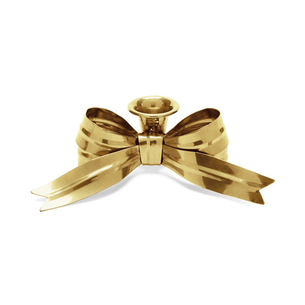 Brass Bow Candle Holder