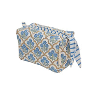 Small Toiletry Bag - Trellis Indigo