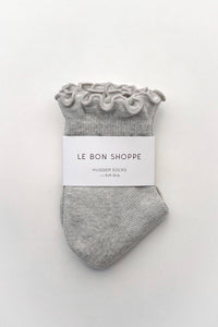 Ruffled Hugger Crew Socks -  Vintage Pink/ Black