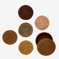Madam Stoltz - Seagrass Coasters with Box (Orange, Yellow, Taupe, Powder, Brown)