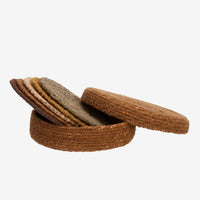 Madam Stoltz - Seagrass Coasters with Box (Orange, Yellow, Taupe, Powder, Brown)