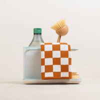 Reusable & Eco-Friendly Cotton Dishcloths: Check Mustard