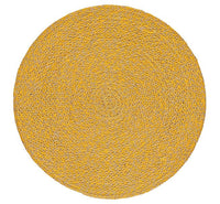 Jute Placemats 27cm in Indian Yellow/Natural, Tied Set of 4