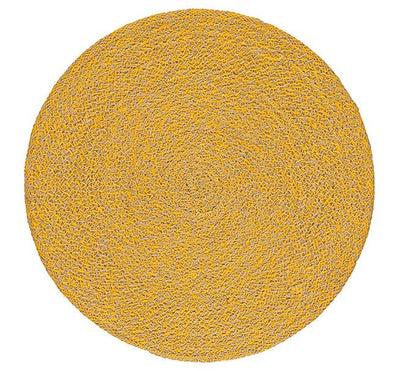 Jute Placemats 27cm in Indian Yellow/Natural, Tied Set of 4