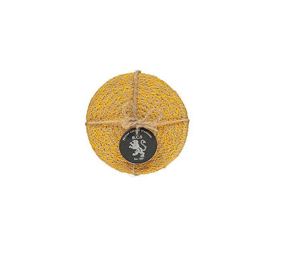 Jute Coasters in Indian Yellow/Natural, Tied Set of 4