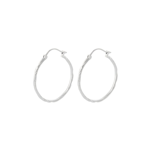 Ice Creoles Hoops - Silver