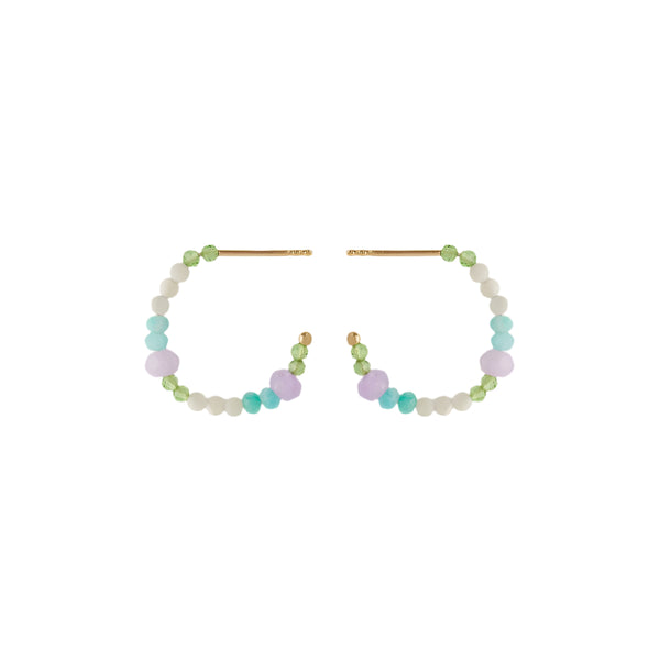 Sea Colour Hoops - Gold Plated