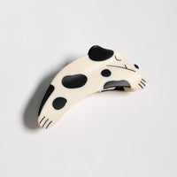 Black and White Matte Acetate Puppy Dog Hair Claw Accessory
