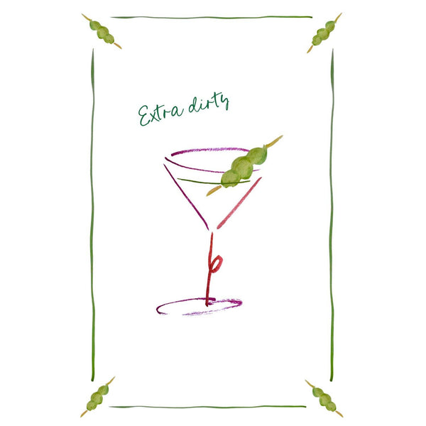 Extra Dirty - Martini Linen Teatowel