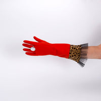 Washing Up Gloves - Red Leopard
