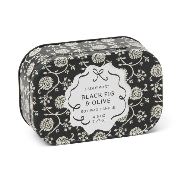 Cherie Printed Tin Candle - Black Fig & Olive