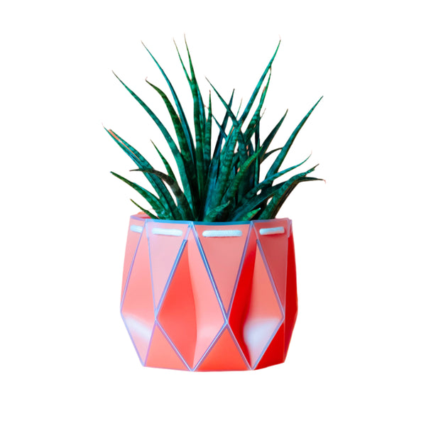 18cm Self-Watering Pot - Coral Orange