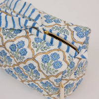 Small Toiletry Bag - Trellis Indigo